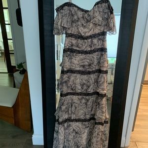 BCBG MaxAzria ruffle strapless maxi dress